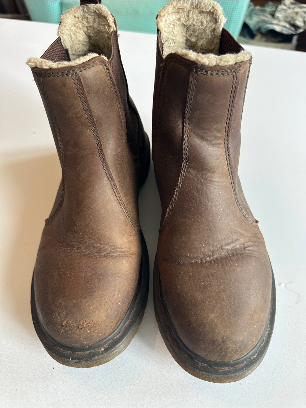 Men's Brown Leather Chukka Boots with Shearling Lining